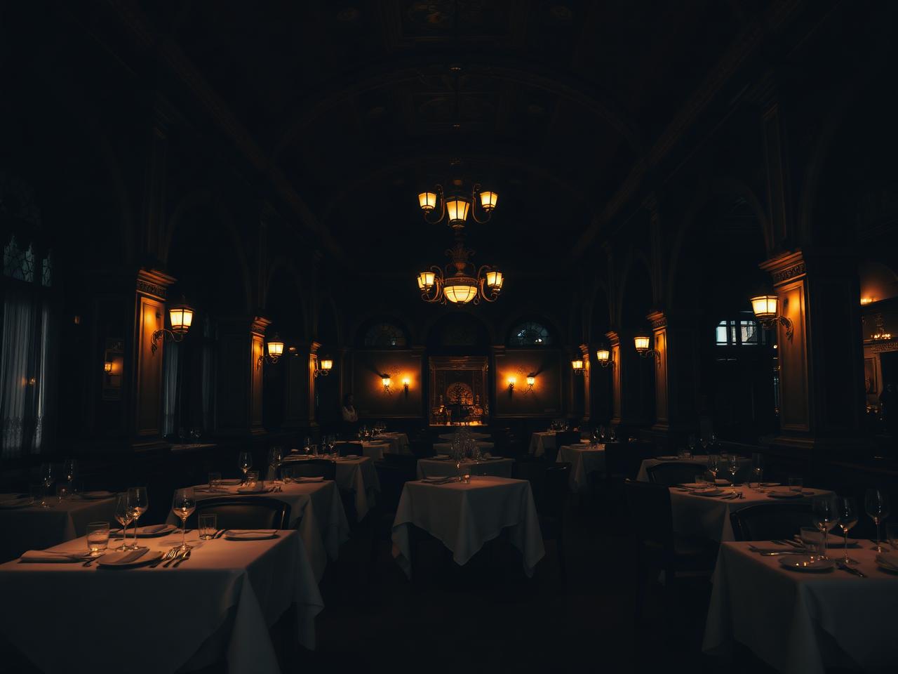 Heritage fine-dining room set for service